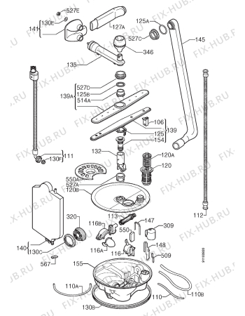 Взрыв-схема посудомоечной машины Rex IT943WRD - Схема узла Hydraulic System 272